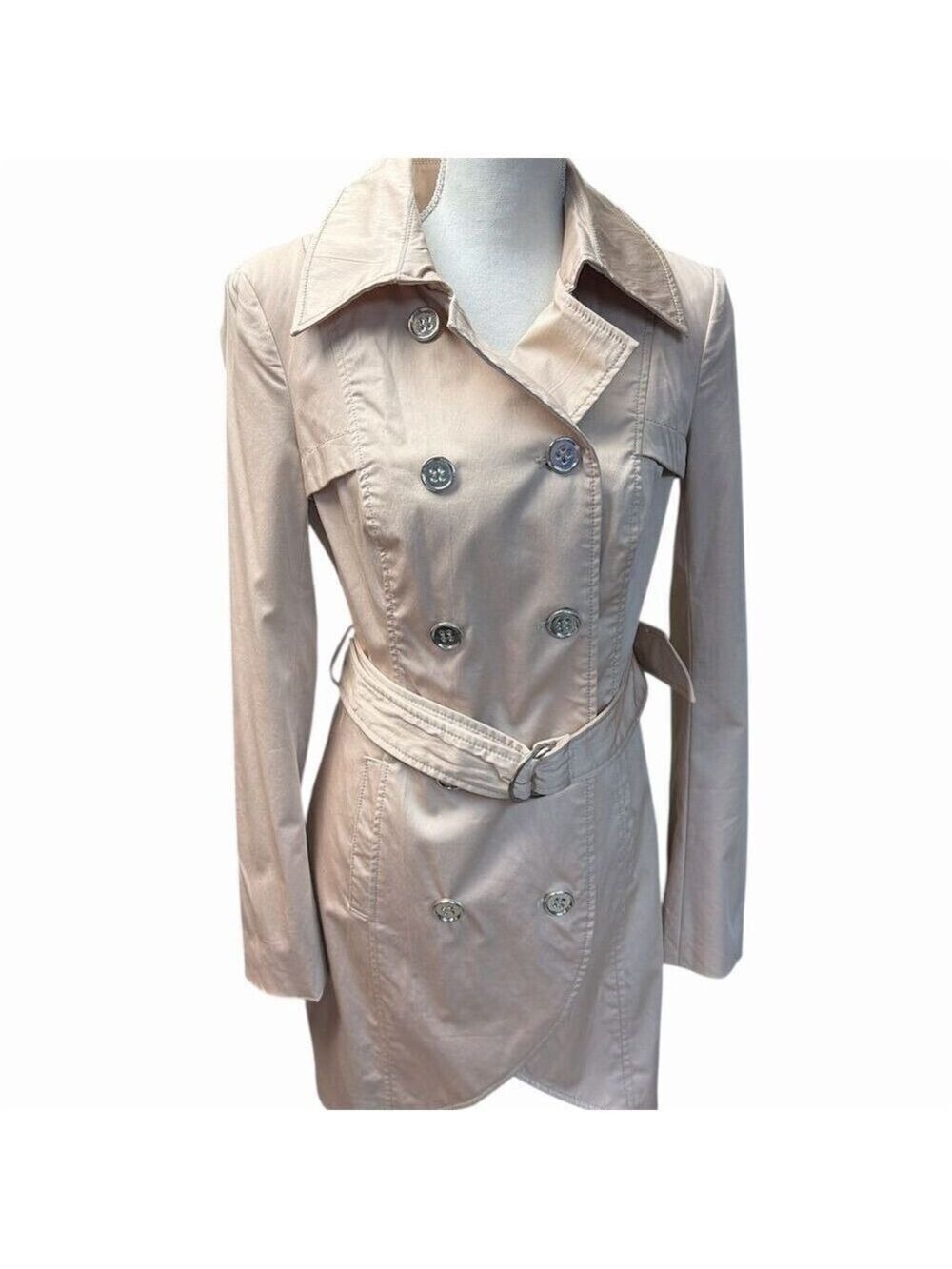 Blanc Noir NWT Women's Trench Coat Size S Double-Breasted Long Sophisticated